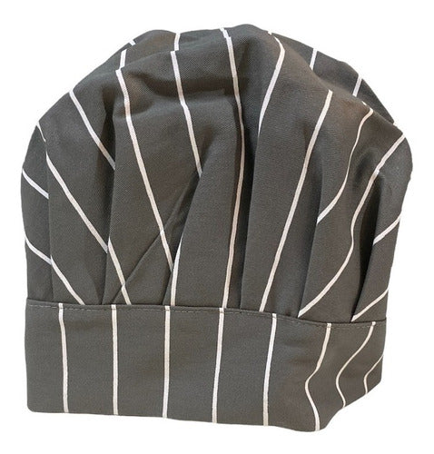 Striped Gabardine Kitchen Apron with Chef Hat and Oven Mitt 6