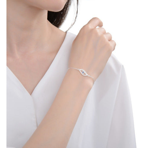 925 Silver Bracelet with Cubic Zirconia Evil Eye for Women - Gift Idea 1