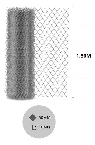 Mundo Alambre Romboidal Mesh 12.5(2.49mm)x50mmx1.50m 1