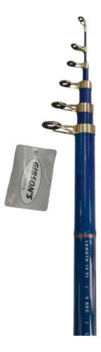 Combo Gibson's River Blue 3.20mts Telescopic Fishing Rod + Reel 0
