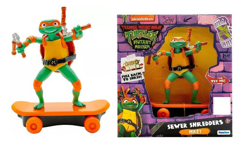 Teenage Mutant Ninja Turtle Mikey Skate Pull Back Figure - Defective Arm Mechanism 0