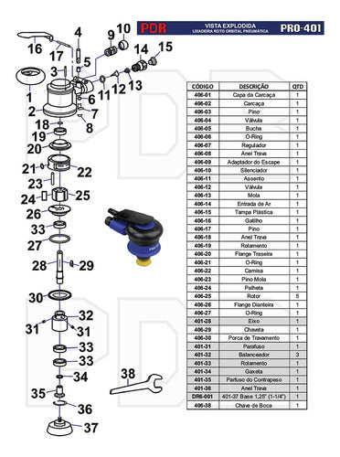 Lixadeira De Lataria De Carro Rokit Orbital Pneumática Rp1 6