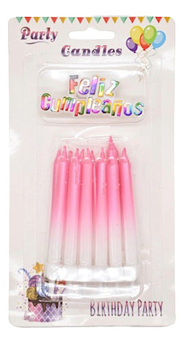 Best Wishes Short Pink Birthday Candles X 12 Units 0