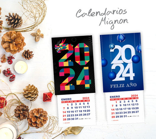 Kit Imprimible Calendario Mignon Feliz Año Nuevo P24 1