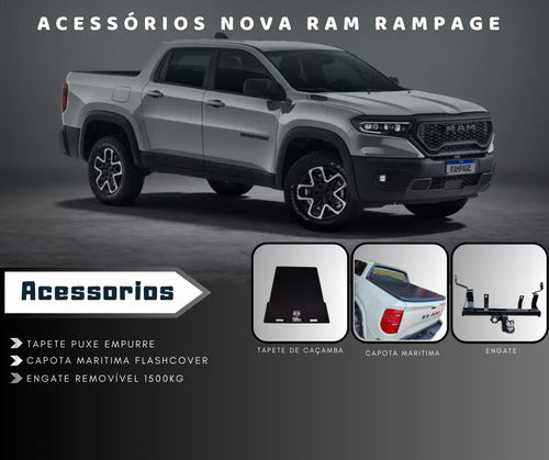 Tapete De Caçamba Puxe Empurre Ram Rampage R/t 2024 5