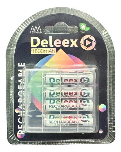 Deleex Rechargeable AAA Batteries x 4 Units 1800mAh in Blister 0