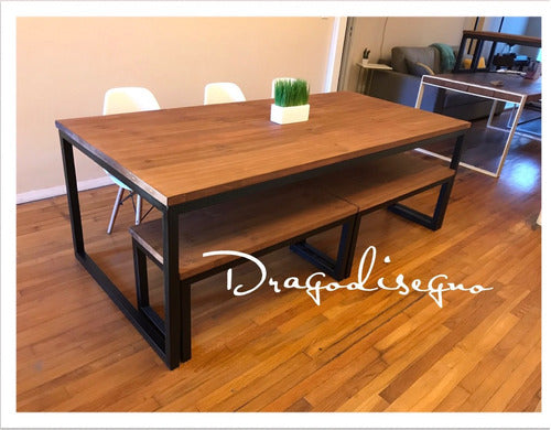 Dragodisegno Industrial Vintage Rustic Modern Marina Table 40r 140x80 4