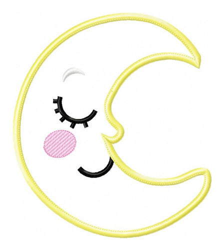 Embroidery Machine Appliqué Pattern Trio Cloud Moon and Star 3264 2