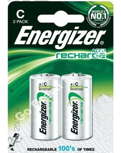 Pilas Medianas Recargables Energizer C 2