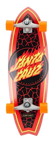 Santa Cruz X Carver Flame Dot Shark Surf Skate - 0