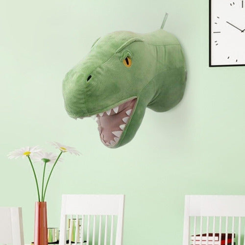 Decoração De Parede Com Cabeça De Dinossauro Decoração Verde 4