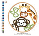 Safari Animals Embroidery Appliqué Matrix Giraffe Monkey 4522 2