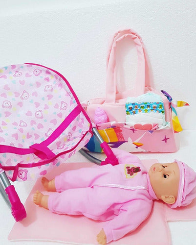 Hermoso! Set Bebé Con Sonidos, Accesorios Y Bolso 2