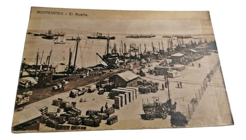 Antigua Postal Puerto Montevideo Muelle Maciel 1900 0