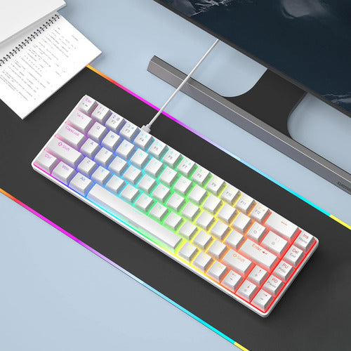 Teclado Gaming Portátil De 68 Teclas Con Luces Rgb Blanco 5