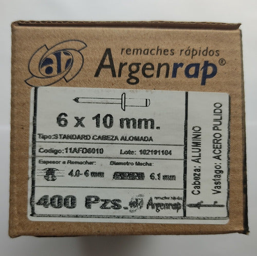 Aluminum Pop Rivet 6x10 Argenrap - 400 Units 3