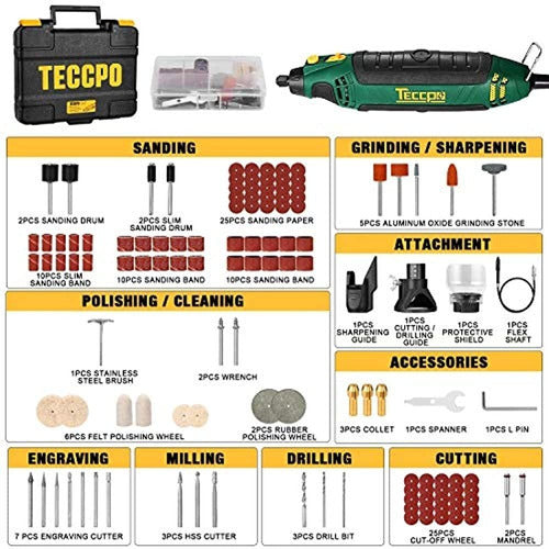 Kit De Herramientas Rotativas Teccpo, 110 Accesorios, 4 Acce 1