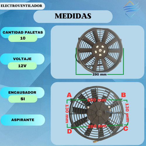 Electroventilador Universal 10 Pulgadas 12v 1