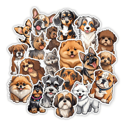 Stickers Calcos Vinilo Premium Uv Termo Perritos Perros 2 0