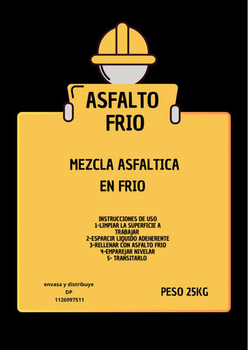 DP Asfalto En Frío X25kg Ideal Para Pisos, Calles, Bacheo 1