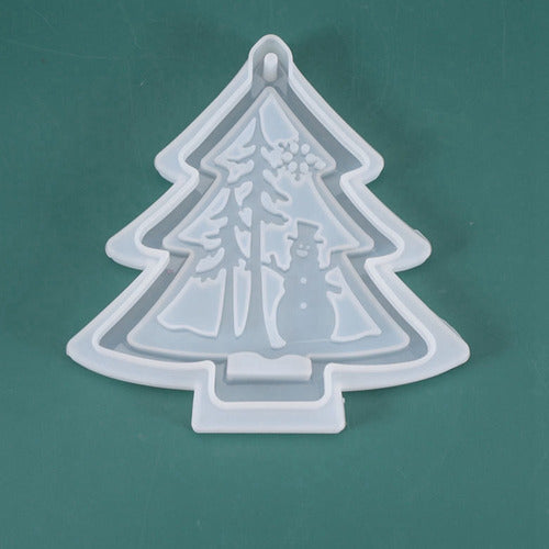 Molde Silicona Para Resina Adorno Arbolito Navidad Colgante 3