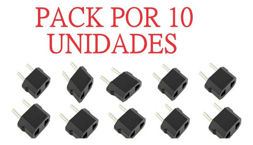 Pack X10 Adaptador Ficha Americana Pata Chata A Redonda Env 1