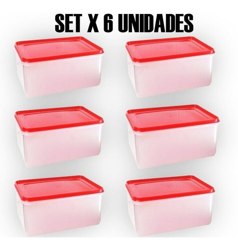 Set 6 Recipiente 6 Lts Comida Plastico Hermeticos Contenedor 0