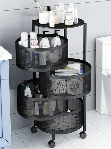 LG Amoblamientos Multi-Purpose Organizer with 4 Rotating Baskets for Kitchen and Bathroom 4