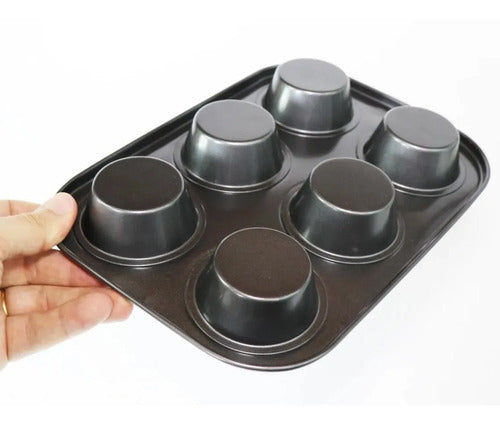 Non-Stick Teflon 6-Cavity Muffin Cupcake Pan 2