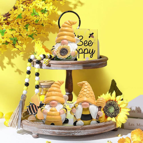 Hodao 3 Pcs Bumble Bee Spring Gnome Decoraciones Honey Bee 3