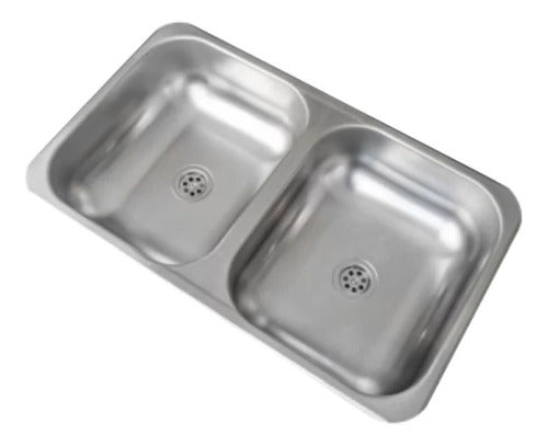 Dhinox Double Bowl Stainless Steel Kitchen Sink 59x34x14 Cm 0