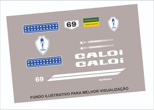 Adesivo Não Decal Bicicleta Caloi Berlineta 1969 Azul 0