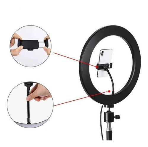 Kit Completo Ring Light 30cm Led 12 Polegadas Youtuber Prof 6