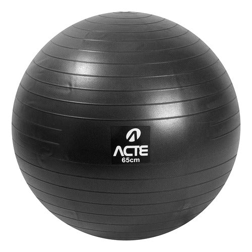 Bola De Pilates Ginastica Gym Ball T9 65cm Preta Acte Sports 0