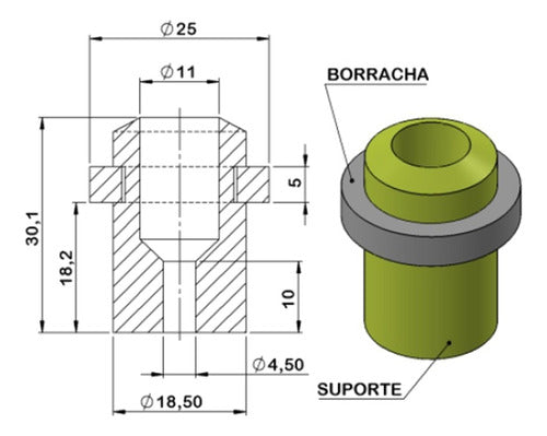 Batente Supote Para Portas Em Latão Lo Oxidado 2