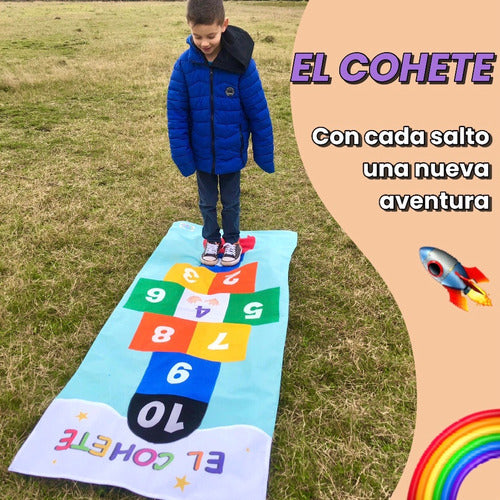 Alfombra Interactiva Cohete Saltar Números Rayuela Niños 2