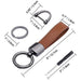 Wisdompro Brown Leather Keychain Carabiner with 3 Metal Rings and D-Ring 5