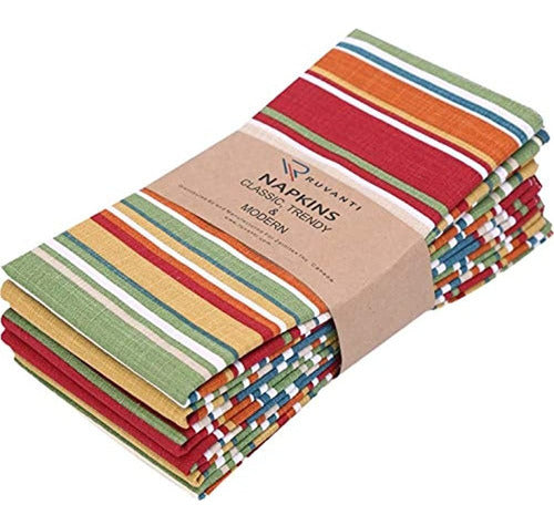 Ruvanti Cloth Napkins Pack of 6 (100% Cotton 18" x 18") 0