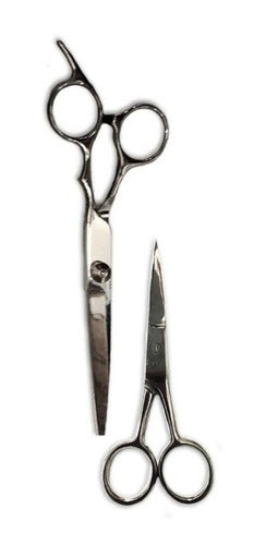 Fullimport Set 2 Scissors Mustache Beard Reducer + Razor Cutting Scissors 1