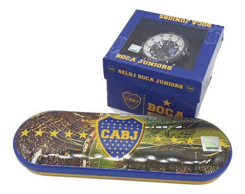 Reloj Supertop Boca Juniors Con Boligrafos En Lata 0