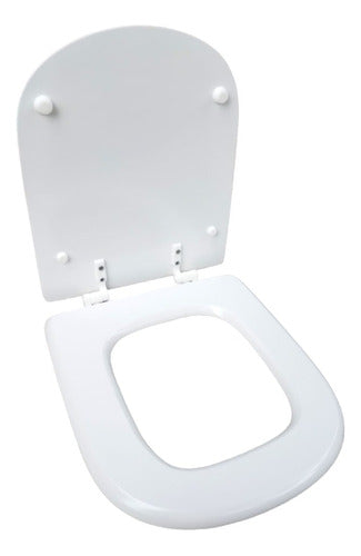 DF Hogar Round Diamond Design White Lacquered Toilet Seat 4