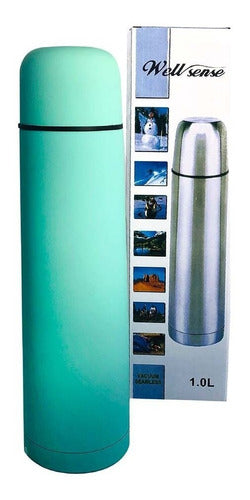 Wellserve Rubberized Stainless Steel Flask 1 Liter 1