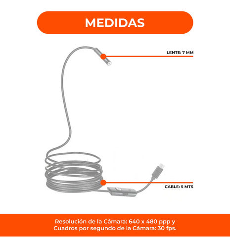 Cámara Boroscopio Endoscopio 5 Mts Usb Android Celular Pc 1