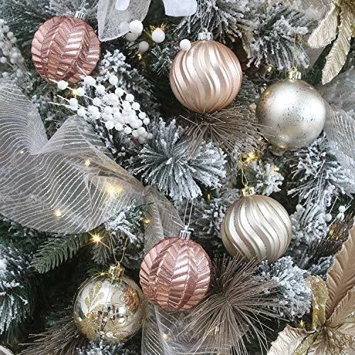 Sea Team 16 Christmas Tree Balls Rose Gold/Champagne 8cm 5