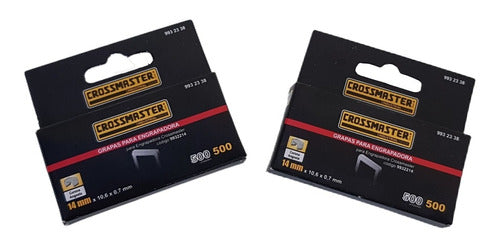 Crossmaster 2 Boxes of Staples 14x10,6x0,7mm Stapler X500u 4