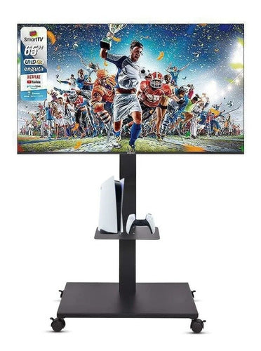 Mobile LCD Stand for TV 32/70 with Adjustable Height and 2 Shelves 3