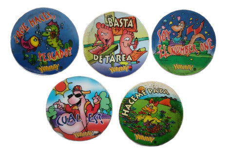 Lote 5 Tazos Yummy Dorso Rojo 0