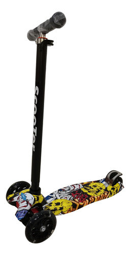 Priori Graffiti Scooter with Lights and Adjustable Handlebar 1