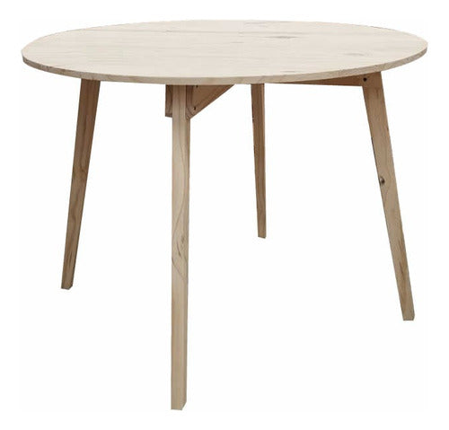 Mundo Pino Round Nordic Dining Table 100 Cm Diameter 0