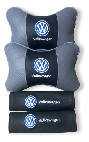 Kit: 2 Cervical Pillows and 2 Seat Belt Covers by Volk 0